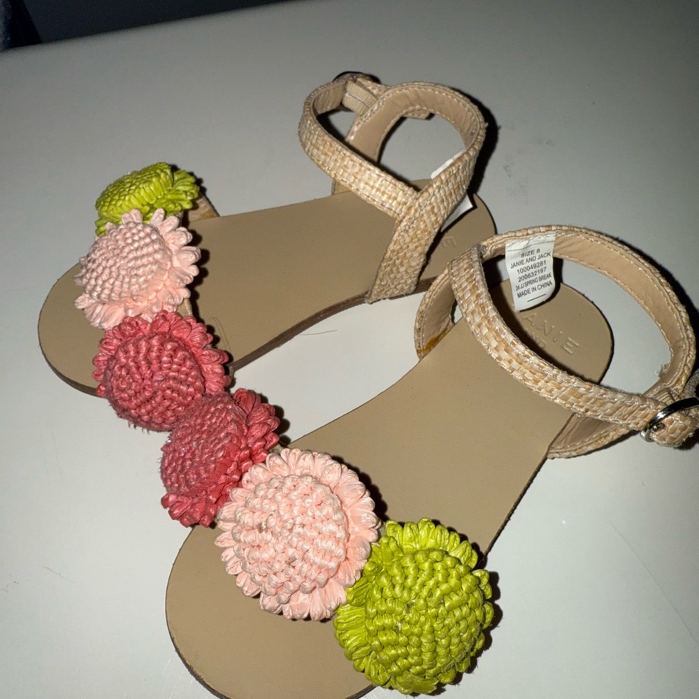 Janie & jack Floral Woven Sandals